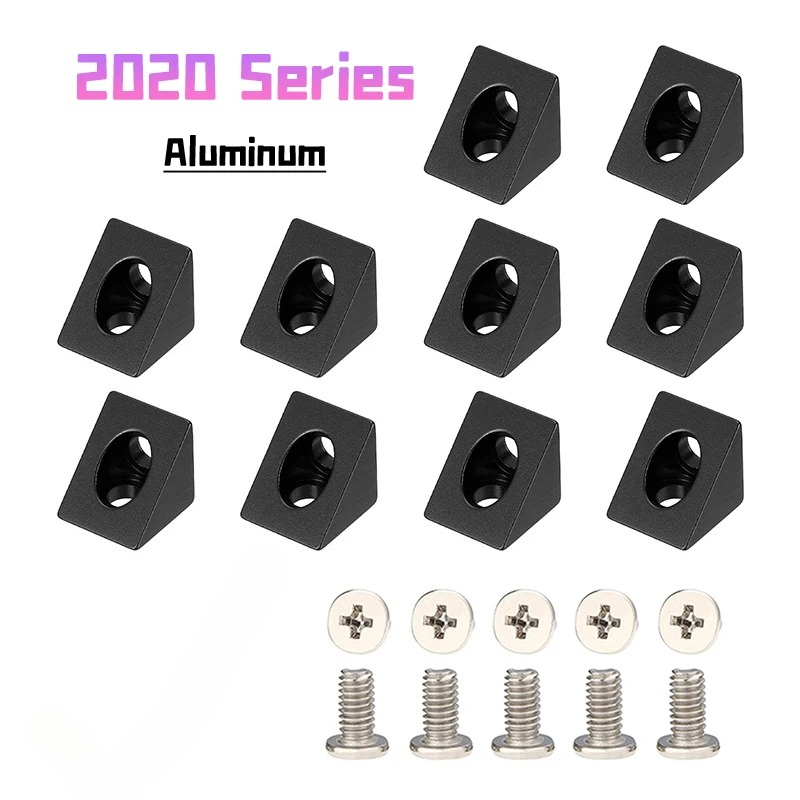 V Slot Aluminum Extrusion - 1~100pcs Black V-slot Angle Corner Connector