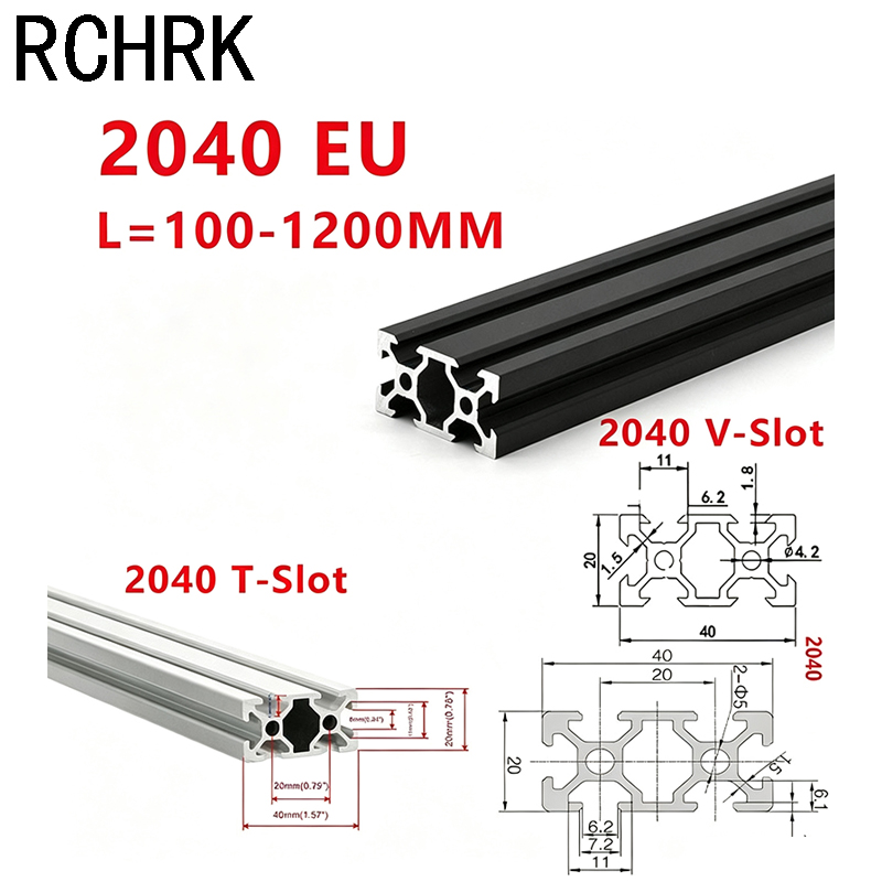 V Slot Aluminum Extrusion - 1Pcs 2040 V/T-Slot Aluminum Profile Extrusion