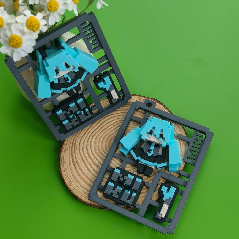 3D Printing Idea - 3D Printed Cute Pixel Hatsune Miku