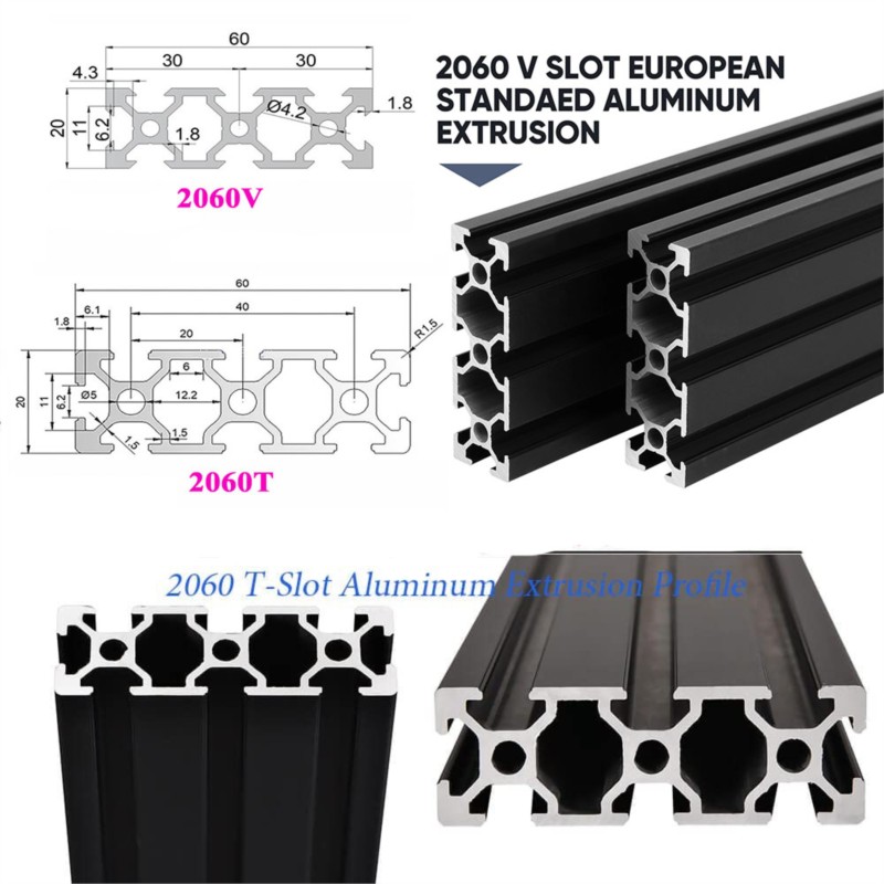 1Pcs Black Aluminum Profile 20 - V Slot Aluminum Extrusion 评论和价格