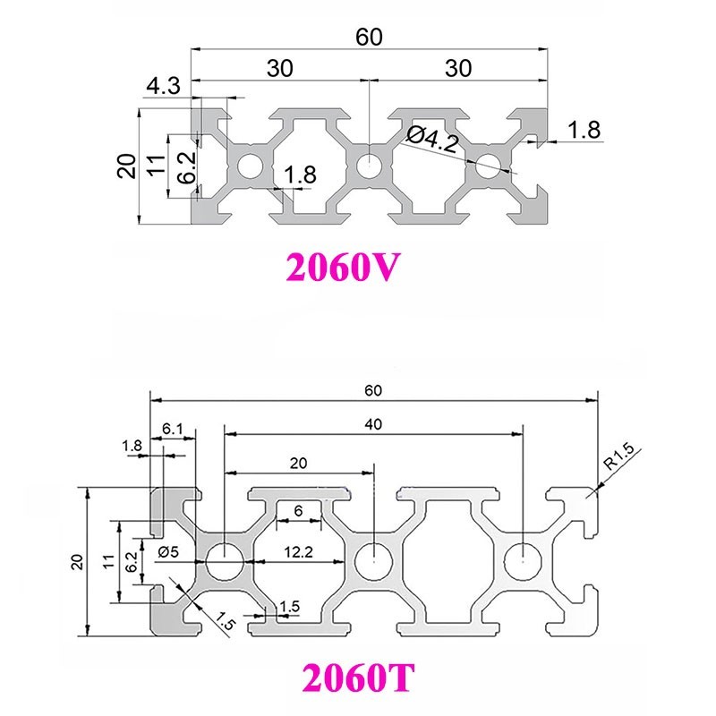 1Pcs Black Aluminum Profile 20 - V Slot Aluminum Extrusion 评论和价格