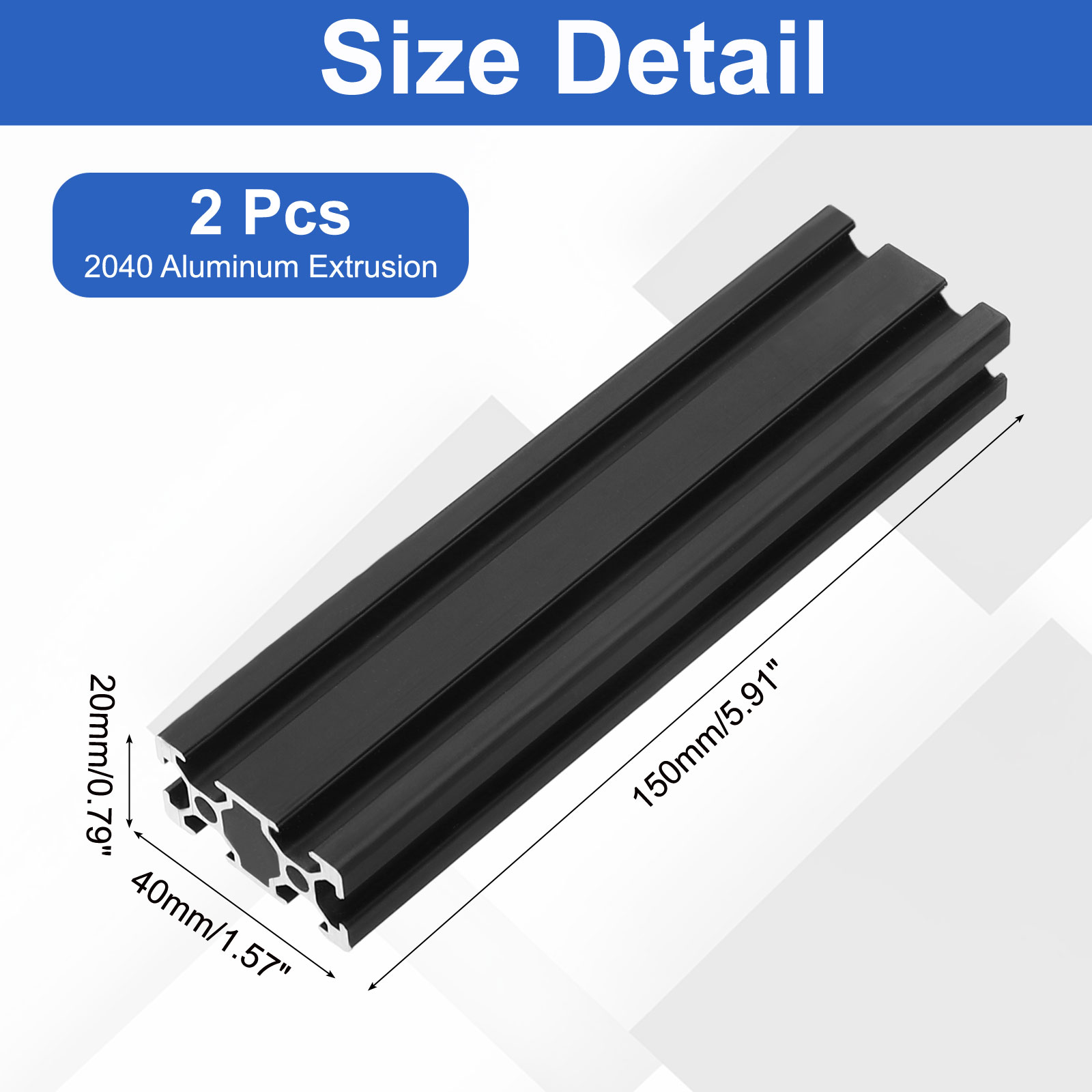 2Pcs 150-1220mm 2040 Aluminum  - V Slot Aluminum Extrusion 评论和价格