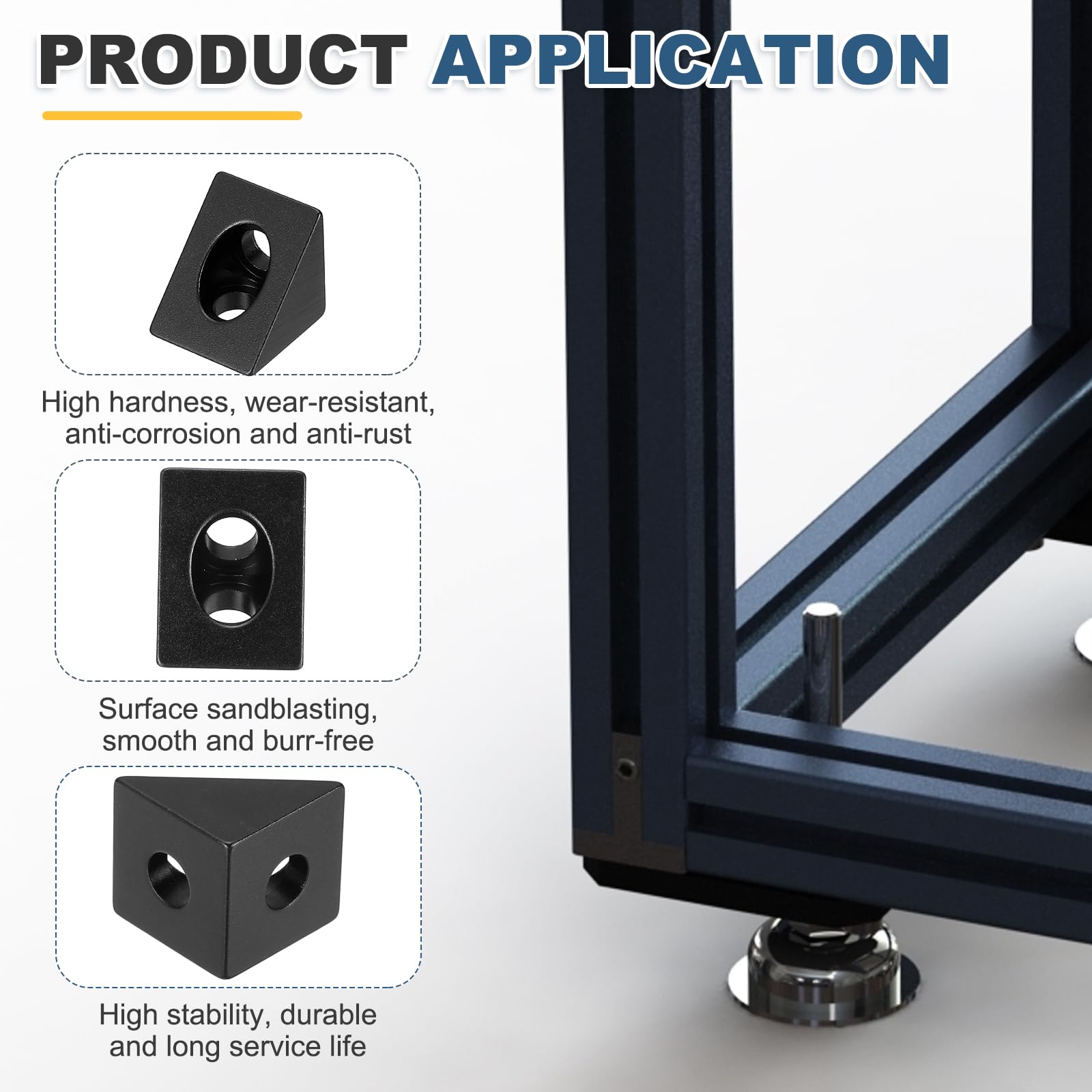 1~100pcs Black V-slot Angle Co - V Slot Aluminum Extrusion 评论和价格