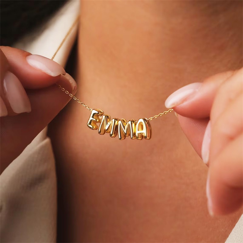 Bubble Letter Necklaces Custom - 3D Printing Jewellery 评论和价格