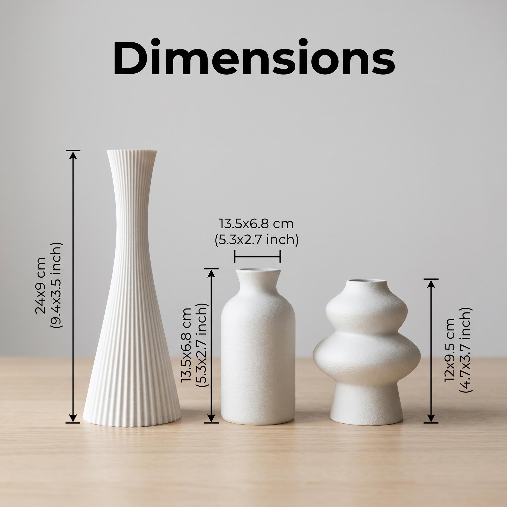 3-Piece Matte Mixed 3D Printed - 3D Printing Vase 评论和价格