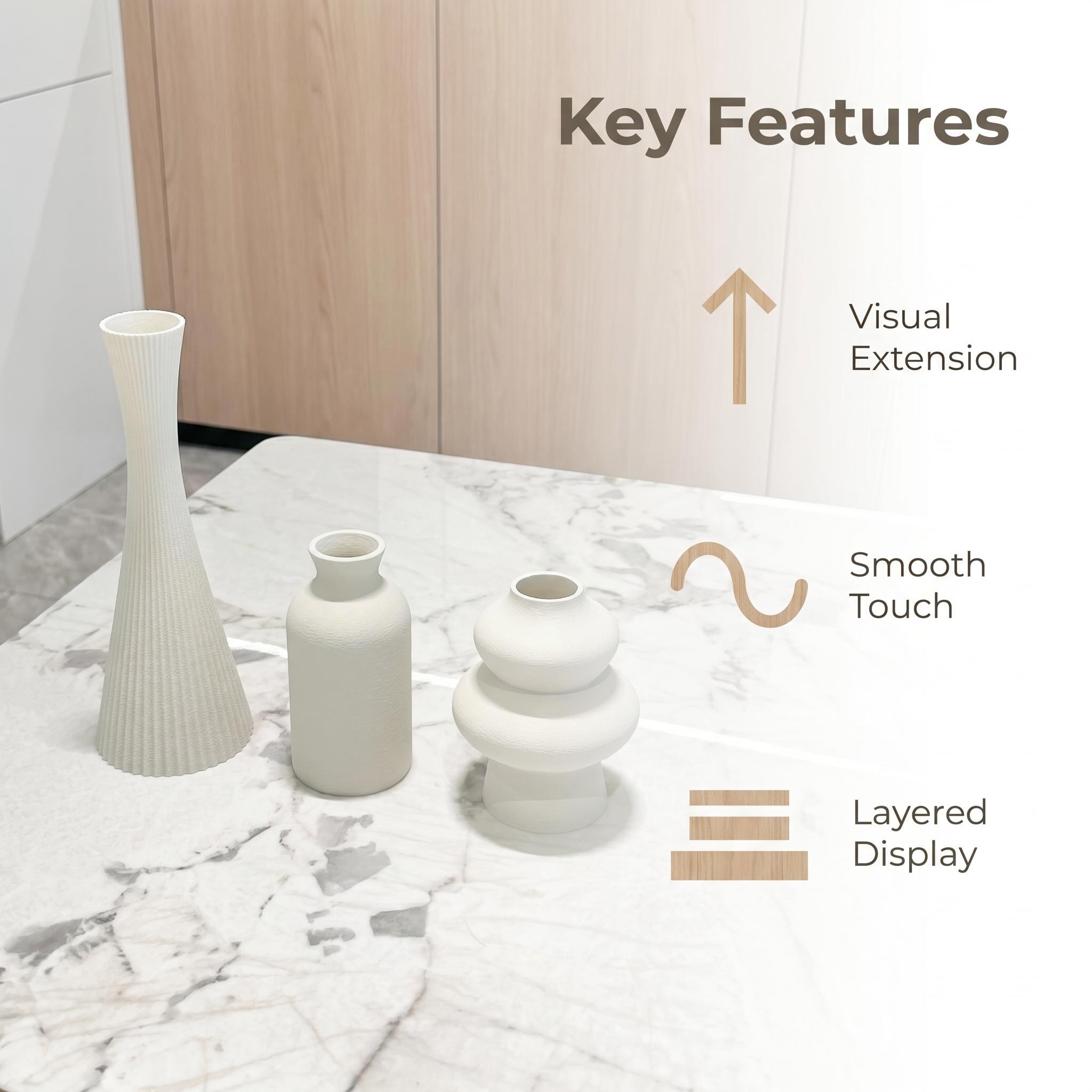 3-Piece Matte Mixed 3D Printed - 3D Printing Vase 评论和价格