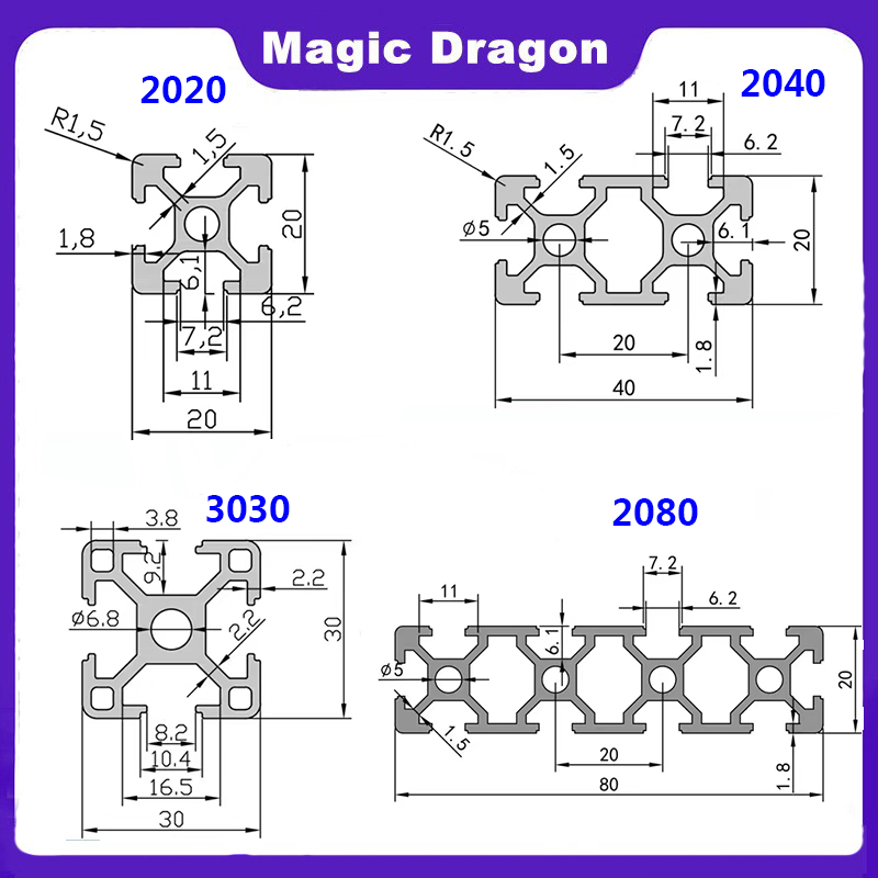 EU 2020 2040 2060 3030 3060 40 - V Slot Aluminum Extrusion 评论和价格