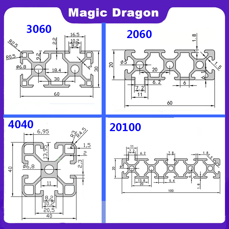 EU 2020 2040 2060 3030 3060 40 - V Slot Aluminum Extrusion 评论和价格