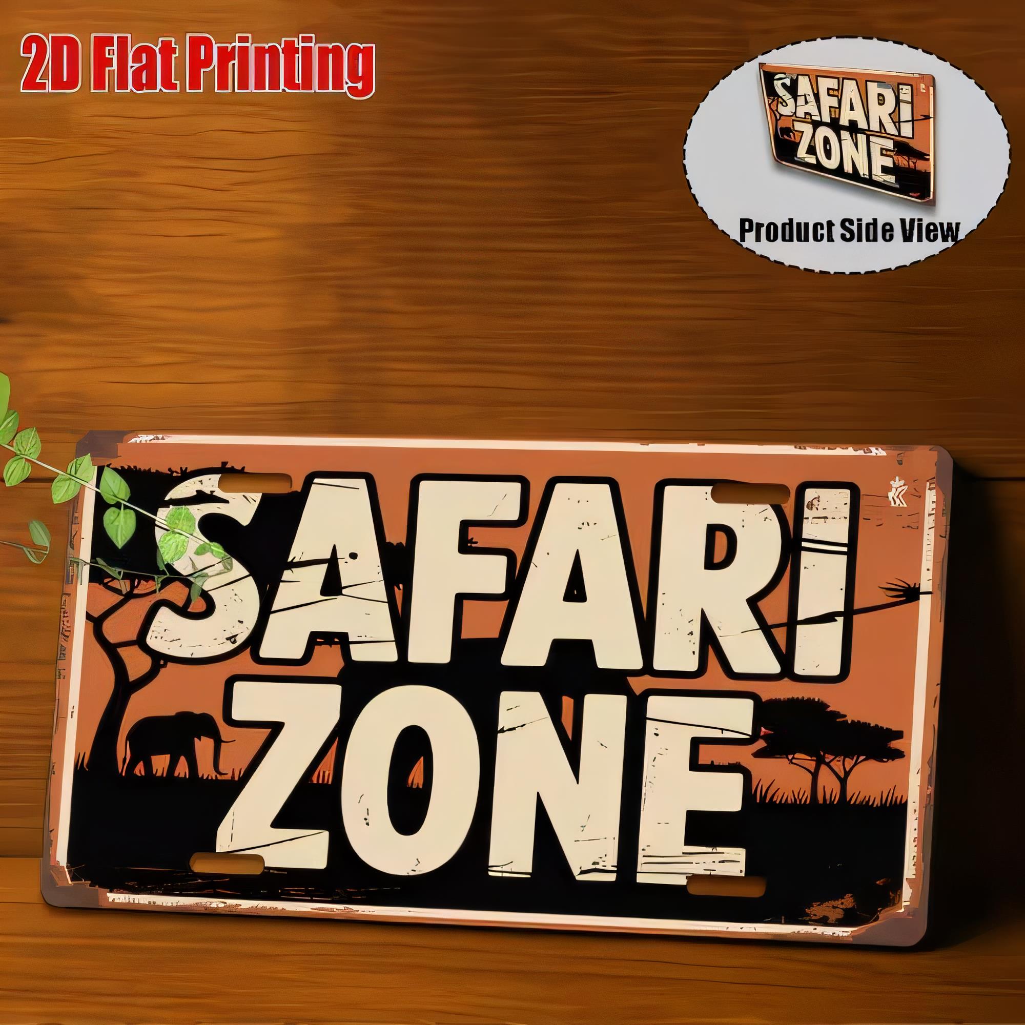 Tin Sign Safari Zone 3D Flat P - 3D Printing Zone 评论和价格