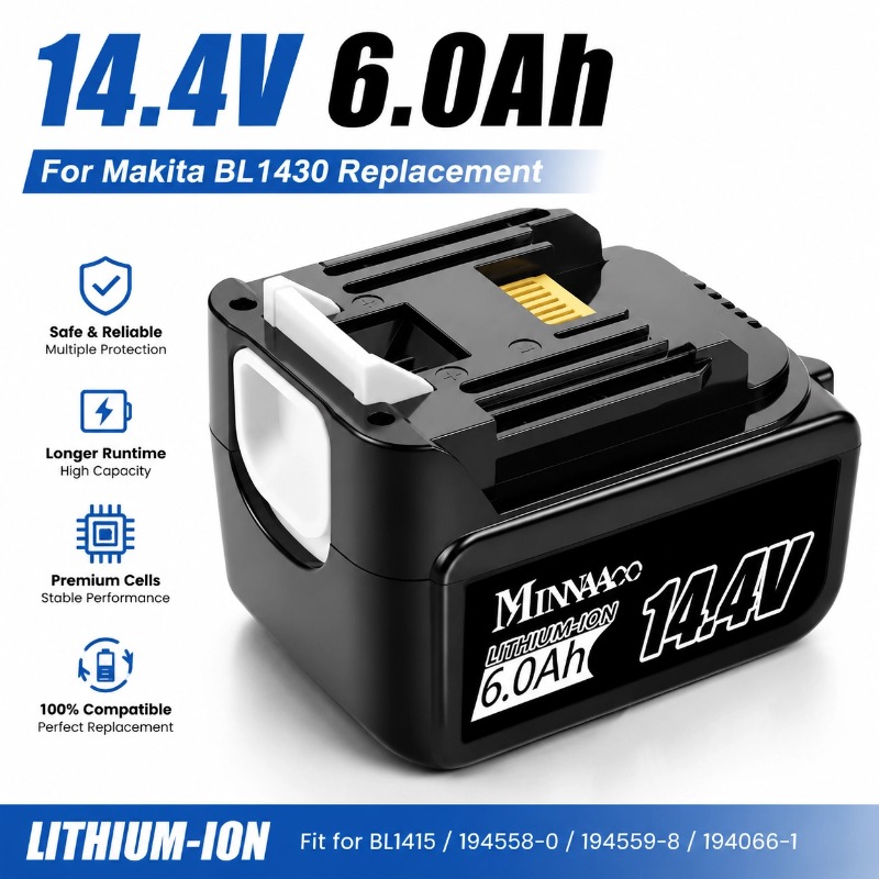 For Makita 14.4V 6.0Ah 5.0Ah L - Makita Drill Hp1640 评论和价格