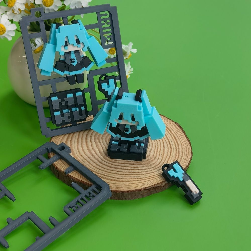 3D Printed Cute Pixel Hatsune  - 3D Printing Idea 评论和价格